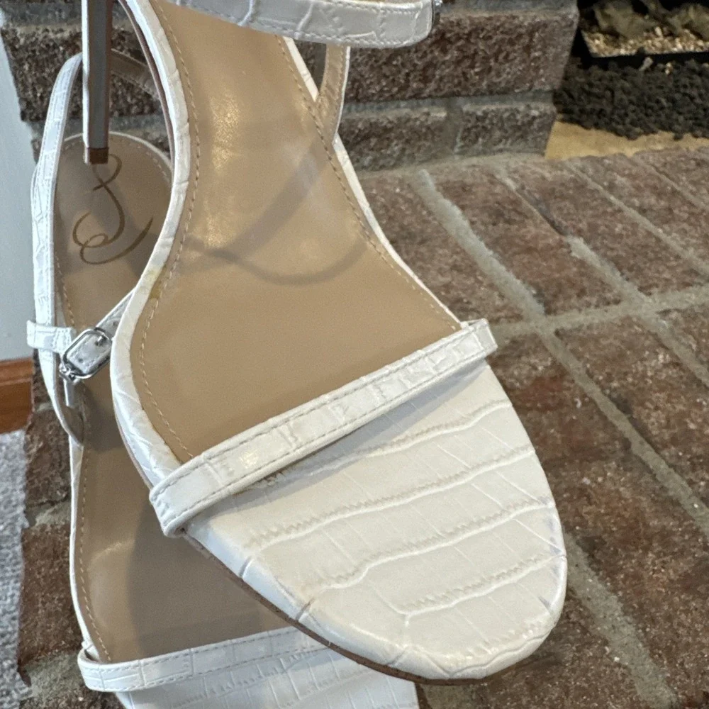 Sam Edelman Doran Strappy Sandal‎ Ivory Cream White Croc Women Size 11 #149